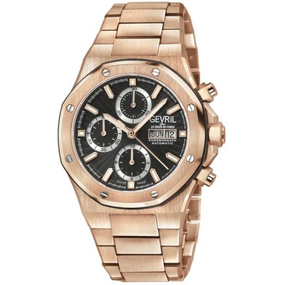 Gevril Kingsgate Men's 47902B  Swiss Automatic ETA 7750 Chronograph Date Watch
