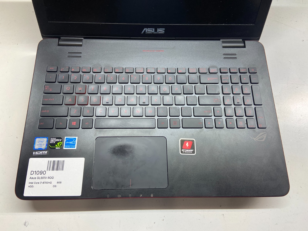 Asus GL551V ROG Gaming Laptop Intel Core i7-6700HQ 8GB NO HDD