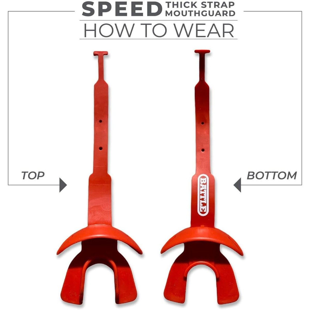 Battle Sports Beware of Dog Speed Football Mouthguard with Connected Thick Strap