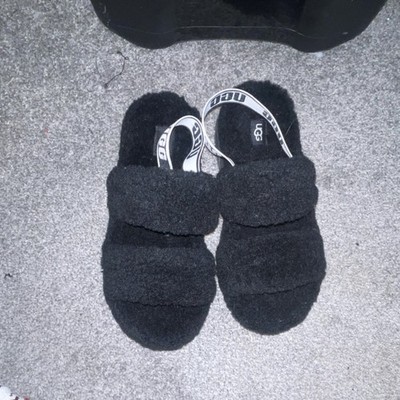 Black Fuzzy Logo Slide Slippers Ariat Women main image 3