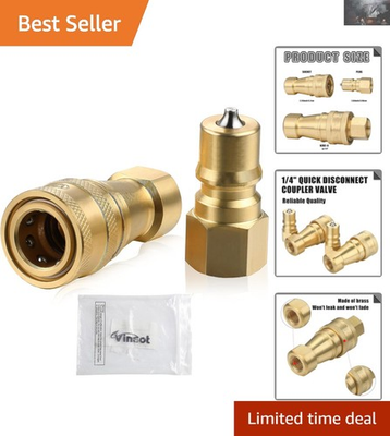 #ad Effortless Connection: 1 4quot; Brass Quick Disconnect Coupler for Pressure Washers $33.24