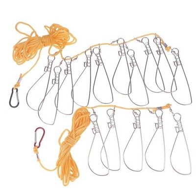 5M 5/10 Lock Fishing Buckle Angel Snaps Kette Stringer mit Float Live
