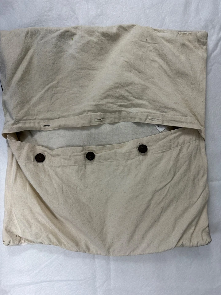 WEST ELM 象牙色 海军蓝 几何现代 棉 枕套 20 x 20 — 第 2/3 张图片