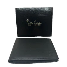Wallet Pierre Cardin Men Black Paris NY Genuine Lambskin 1970s MCM Vintage
