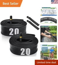 Versatile 20" Inner Tubes for Kids/Road Bikes - 2 Pack with Tire Levers Included