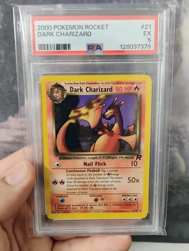 Dark Charizard Team Rocket Pokemon 1999 2000 21/82 #21 EX PSA 5 Nintendo