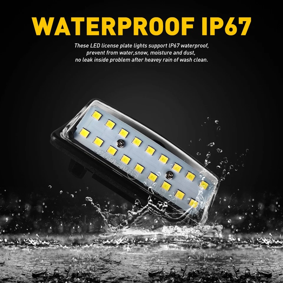 Luz de matrícula LED para Nissan Máxima/Sentra/Altima/QX60 blanca 18-SMD lámpara D Foto 2 de 4