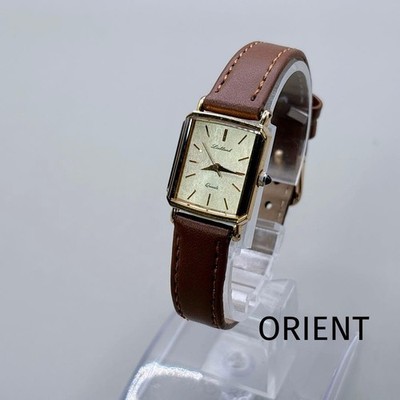 ORIENT Gold Dial Rectangular Quartz Ladies Watch