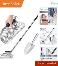 Sand Scoop Metal Detecting Stainless Steel Underwater Treasure Sifter Shovel