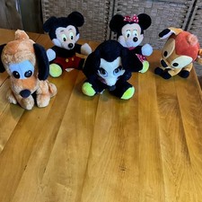 Vintage Disney Pluto Mickey Minnie Bambi Plush Stuffed Animal Toys Lot Applause