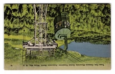 Vintage Tram Car Canon Mountain Aerial Tramway Linen Postcard