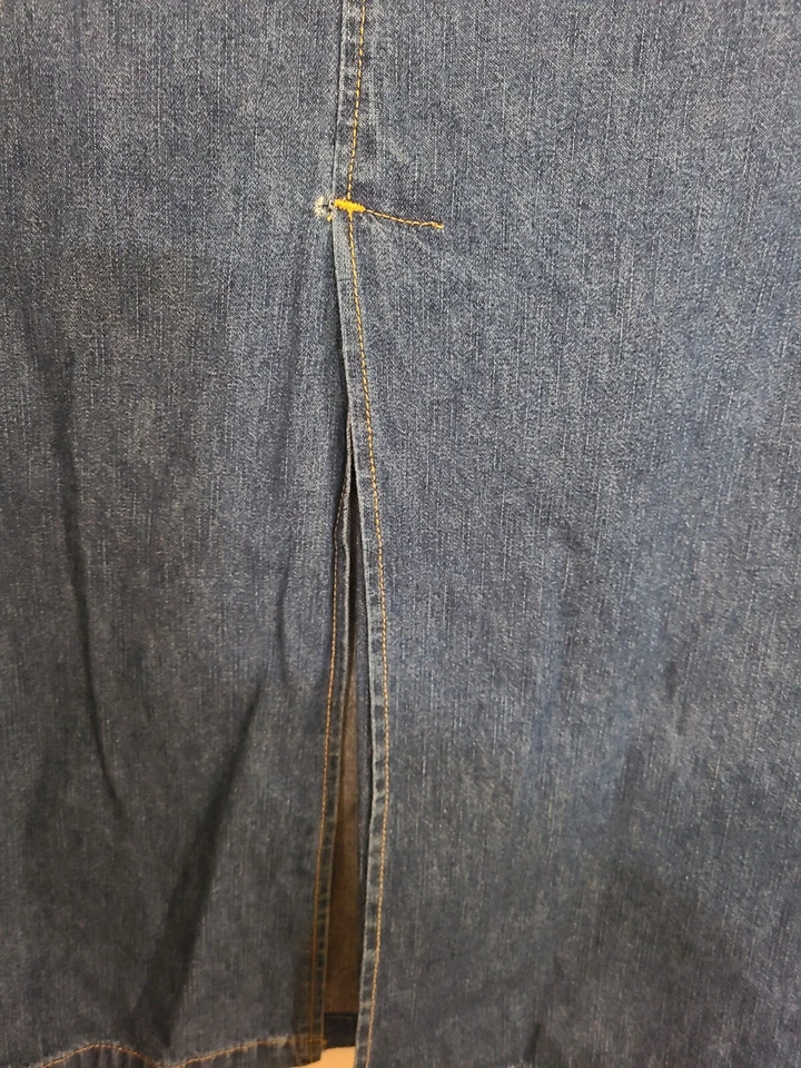 Denium Maxi Skirt Sz 14 Made In USA  100% Cotton  Vintage Studio VS Dark Wash - Изображение 3 из 4