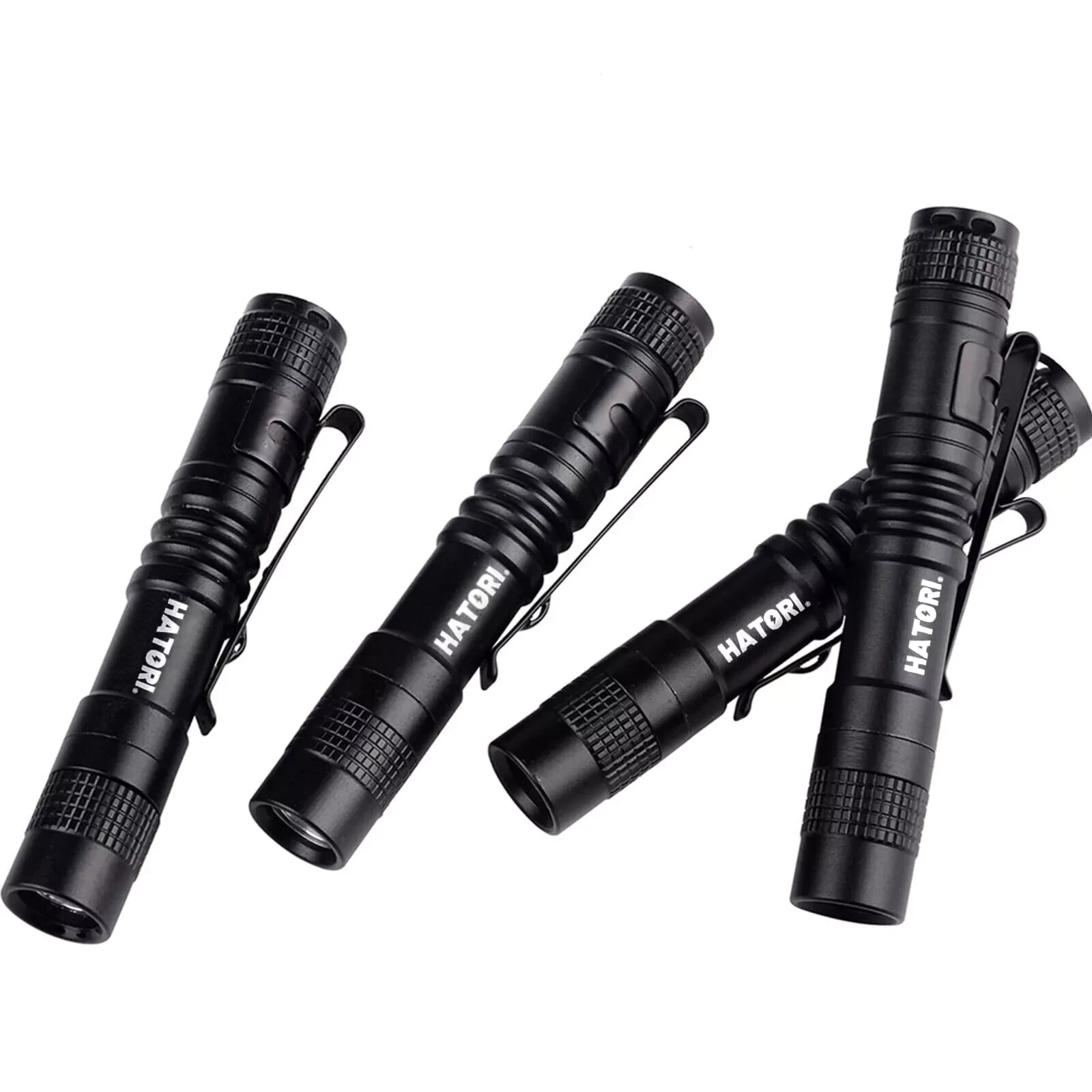 Hatori Mini LED Flashlight Set, Battery-Powered, 4-Pack, Compact & Portable