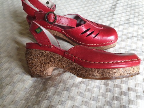 Sandali El Naturalista pelle rossa cinturino alla caviglia scarpe tacco UK 37 - Foto 9 di 11