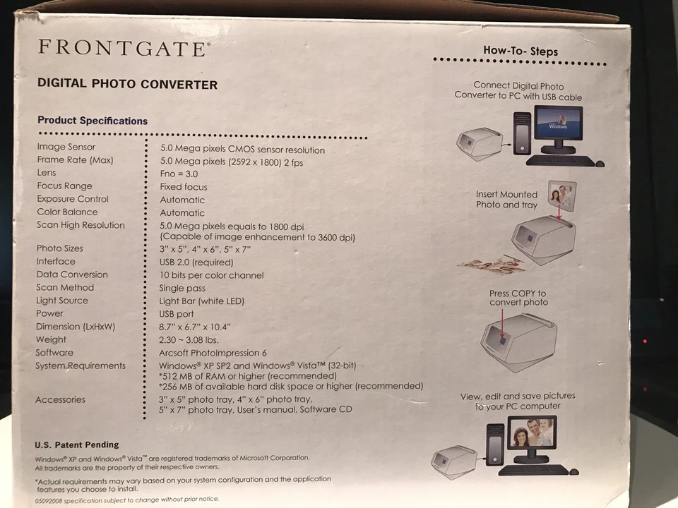 Frontgate Digital Photo Converter 5MP - Image 2 of 2