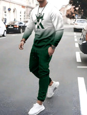 Men's Casual Tracksuit Set Long Sleeve Running Jogging Athletic Sweater Style..