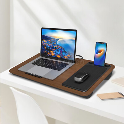 Home Office Pro Lap Desk With Mouse Pad, And Phone Holder Silver Car