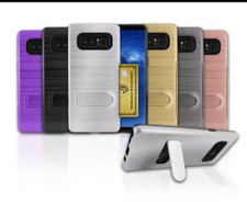 For Samsung Galaxy Note 8 Shockproof Armor Hybrid Stand Card Holder Cover Case