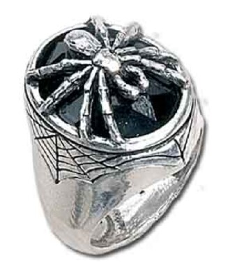 アクセサリー AlchemyGothic R102Q Aranea jetstone Aranea Jetstone Ring Pewter R102 Alchemy Gothic | eBay