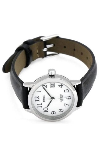 Timex T2H331 Women's Easy Reader Black Leather Strap Watch - 第 2/5 張圖片