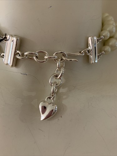 NWOT CAROLEE SILVER DOUBLE STRAND PEARL NECKLACE NECKLACE 24" JS889 - Picture 3 of 4