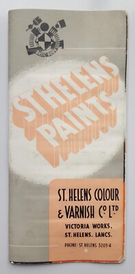 50er Jahre CEVECO EMAILLEFARBE Farbkarte ST. HELENS COLOUR & VARNISH CO. LTD