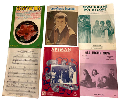 1970's Piano Sheet Music, TOP HITS, Everything is Beautiful, All Right Now+ Lot