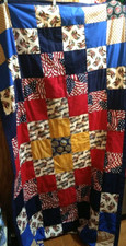 Patriotic USA American Flag PATCHWORK QUILT Navy Marine Coast Guard 76 x 41