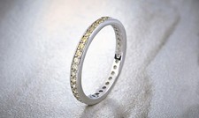 Valentine Gift Rhodium Plated 1.00ct TDW Fashion Gemstone Citrine Band
