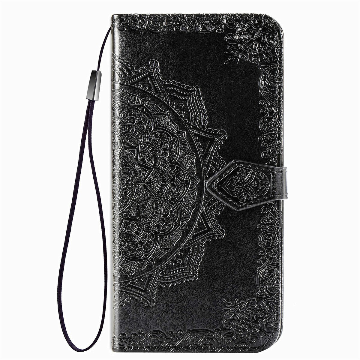 Custodia Mandala Motorola Moto G13 G23 Nero - Cover Libro Elegante