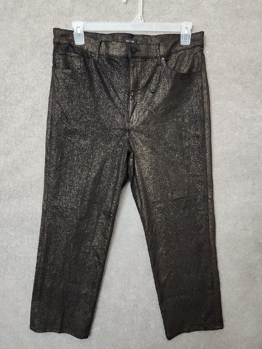 slim fit dress slacks Women's High Waist Button Ponte Flare Pants