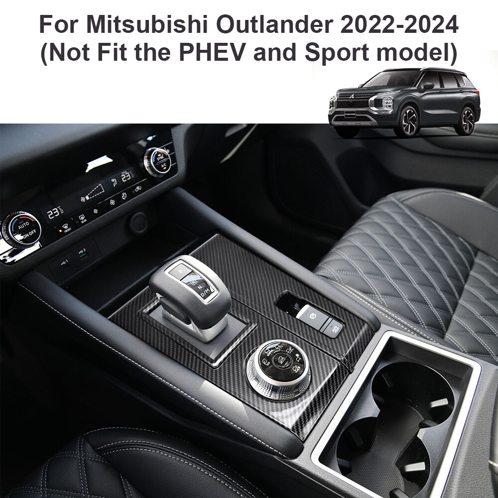 Carbon Fiber Fits 2022-2024 Mitsubishi Outlander ABS Gear Shift Panel Cover Trim