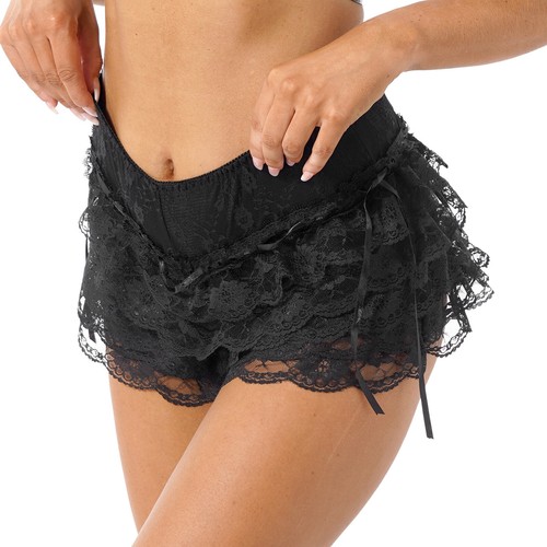 Lady Lace Underwear Bloomer Shorts Ruffle Layered Frill Panties Lingerie Culotte - Picture 14 of 18