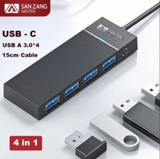4 Ports USB-C Hub Splitter USB 3.0 Hub Multi Adapter 5Gbps Desktop PC Laptop Mac