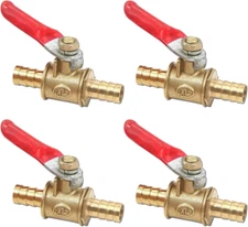 4 Pcs Forged Brass Ball Valve Mini Shut off Switch with 180 Degree Operation Han