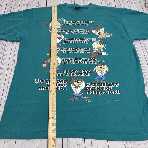 T-shirt vintage 1994 Taz Looney Tunes papà uomo XL punto singolo sole abbigliamento sportivo - Foto 10 di 11