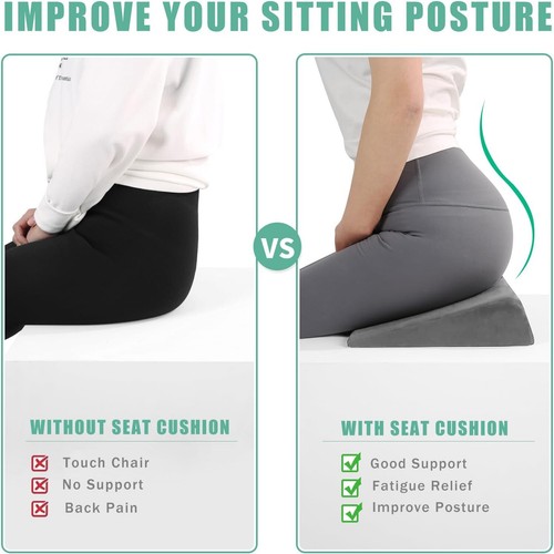 Orthopaedic Wedge Cushion 11 Degree Seat Durable Foam Pad Water-Resistant Cover - Picture 31 of 54