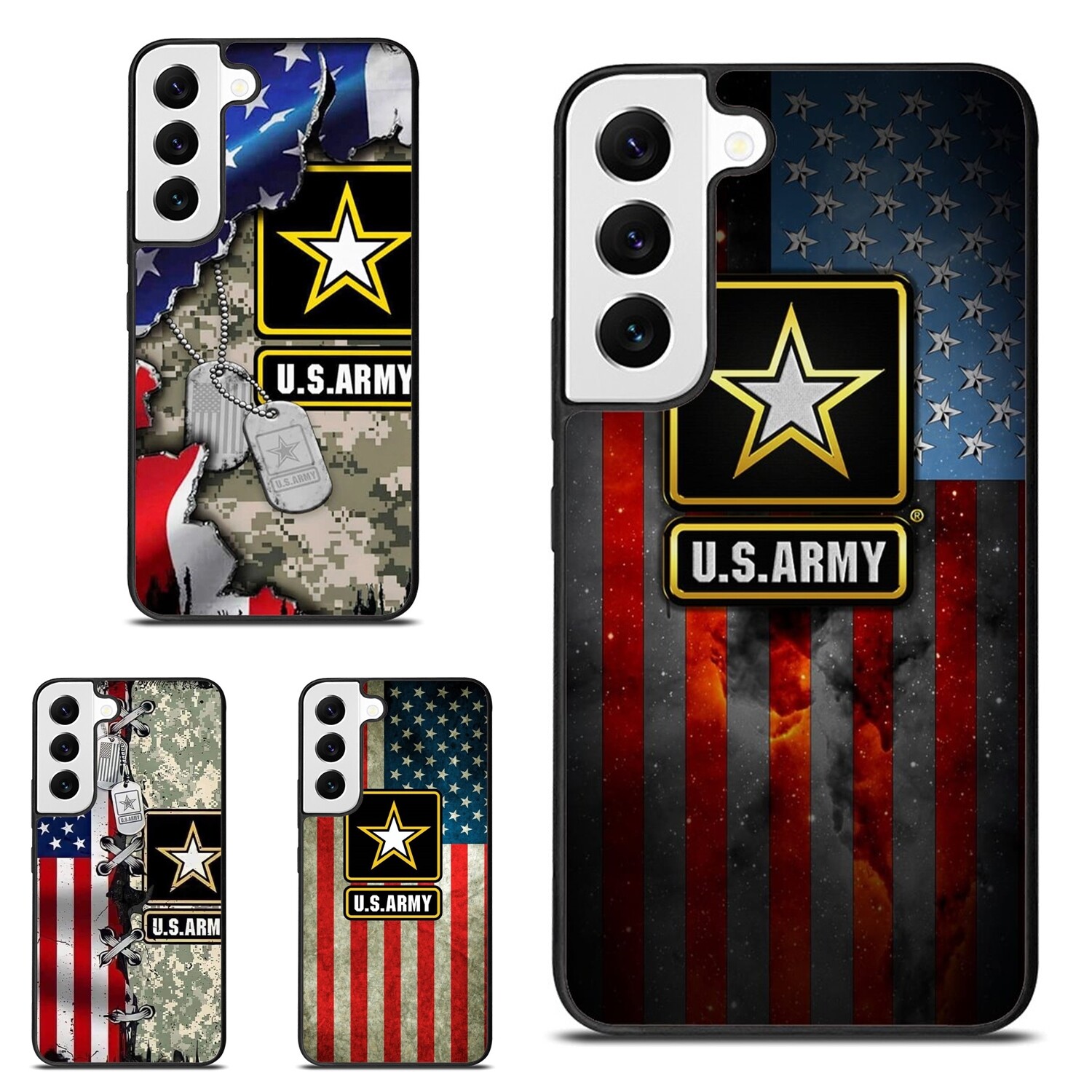 Hard Black Cover For Samsung Galaxy Z Fold Flip 3 4 5 6 Army Military