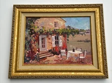 FELICE HROVAT PAINTING IMPRESSIONIST LANDSCAPE VINEYARD FARM WINE GRAPES LISTED