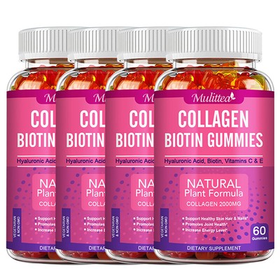 Collagen Biotin Vitamin C&E Gummies for Hair,Skin&Nails Health