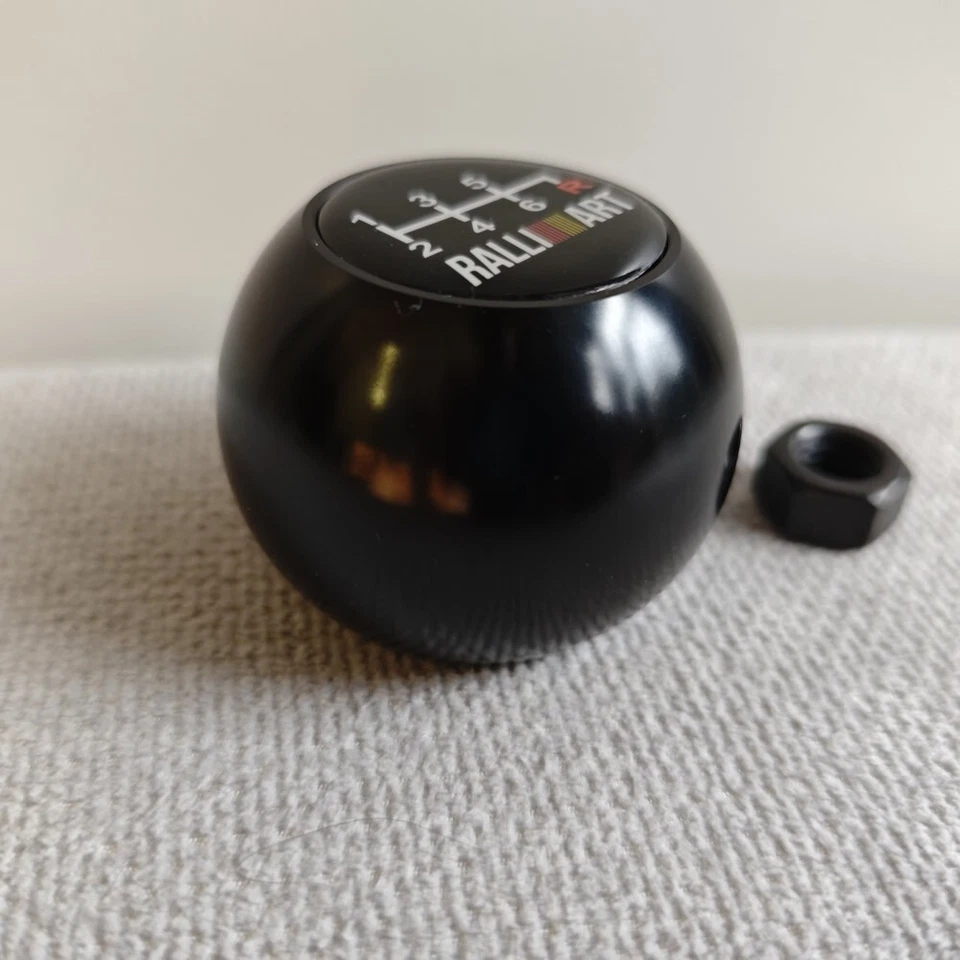 Perilla de cambio RALLIART 6S negra MITSUBISHI LANCER EVO MIRAGE ECLIPSE ASX MIVEC Foto 4 de 4