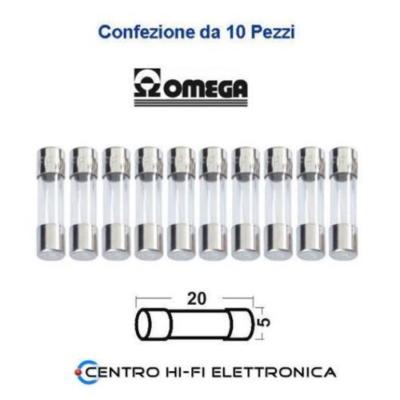 10 Fusibili Ceramici Rapidi 2A 250VAC 5x20mm (Tipo F)