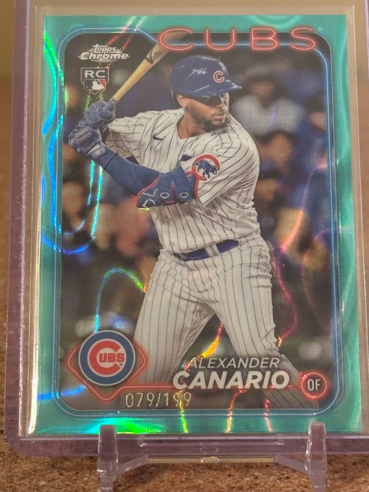 Alexander Canario 2024 Topps Chrome #174 Aqua Lava Refractor /199 (RC) Cubs