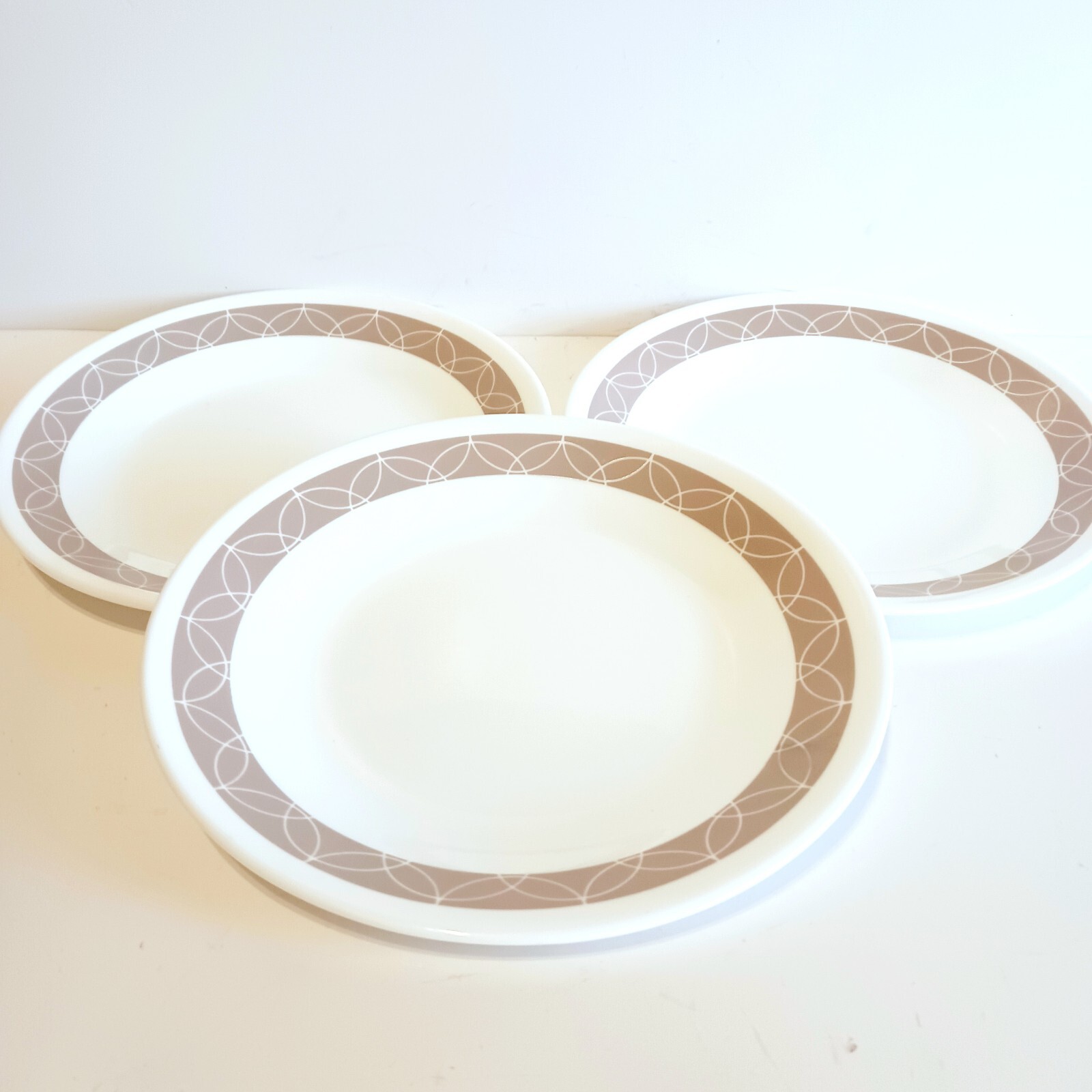 Corelle Sand Sketch Plates Set of 3 Bread And Butter Appetizer 6 3/4 ...