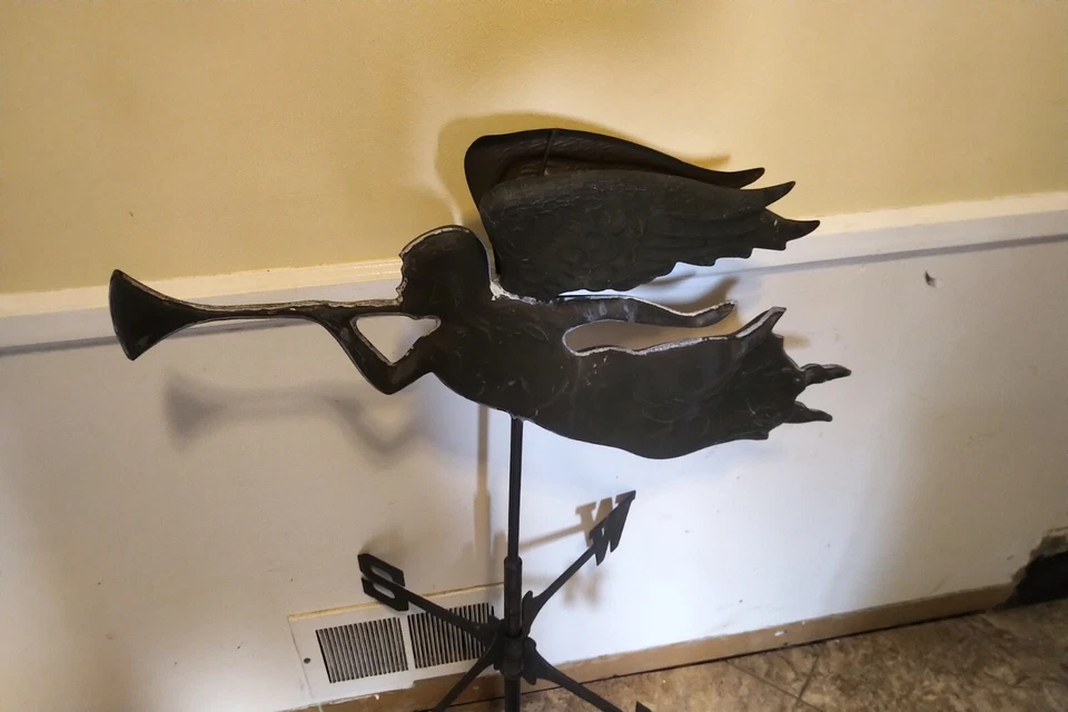 Ángel de cobre con trompeta veleta veleta Foto 2 de 4