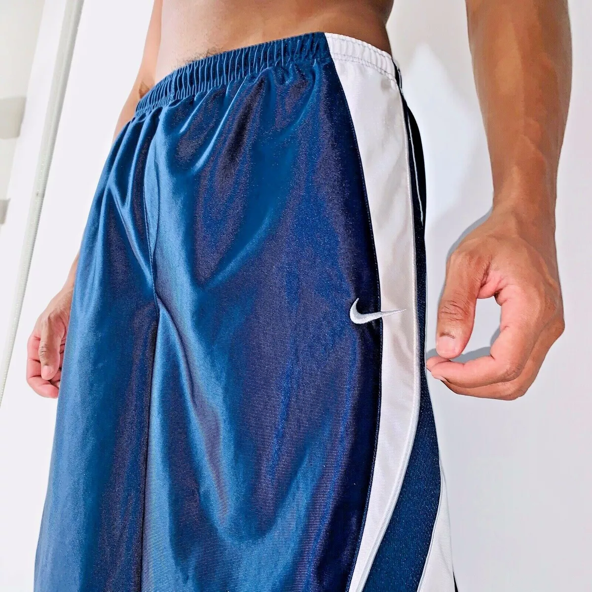 Rare Nike Basketball Dazzle Shorts Silky Smooth Navy Blue YXL Men