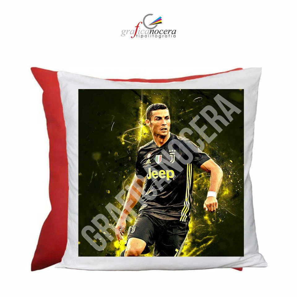 - FATTO A MANO - Cuscino Quadrato Cristiano Ronaldo Juventus gol idolo idea regalo