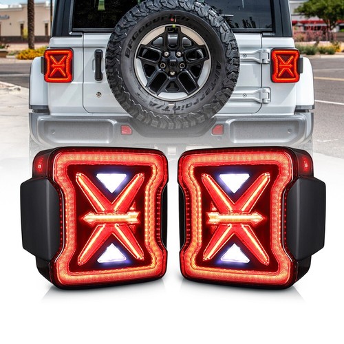 For Jeep Wrangler JK JKU 2007-2017 Smoked Led Tail Lights Rear Stop Lamps - Picture 2 of 16