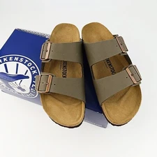 New Birkenstock Arizona Stone-Natural Leather Footbed Unisex Sandals EU37-45