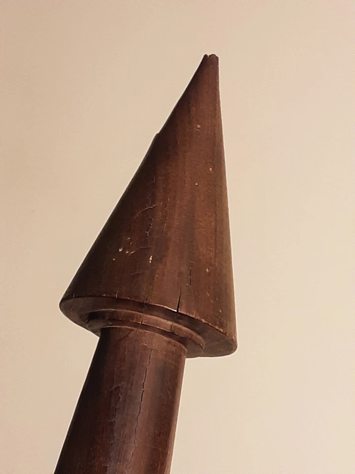 Antigua cabeza de arpón madera Lignum Vitae Foto 3 de 4